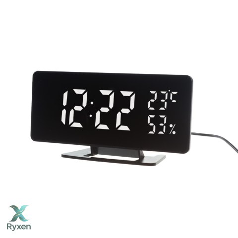 Zegar z alarmem i funkcją termometru, GreenBlue, higrometr, czarny, GB395 GreenBlue