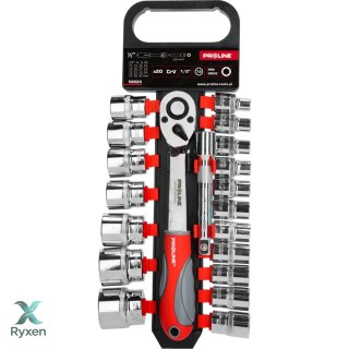 Zestaw 20 szt. nasadek, crv,1/2",8-32mm,przedłużka,proline Proline
