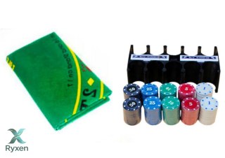 Zestaw Do Gry W Pokera 2 Talie Kart Żetony Plansza Do Gry LEAN TOYS