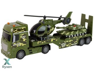 Zestaw Militarny Czołg Napęd Frykcyjny Helikopter Ciężarówka LEAN TOYS