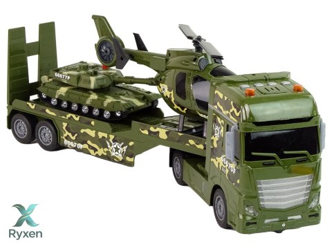 Zestaw Militarny Czołg Napęd Frykcyjny Helikopter Ciężarówka LEAN TOYS