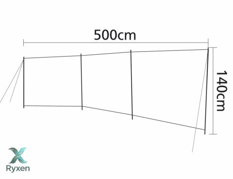 Parawan PLAŻA 5x1,4m 3-częściowy z oknem Bo Camp