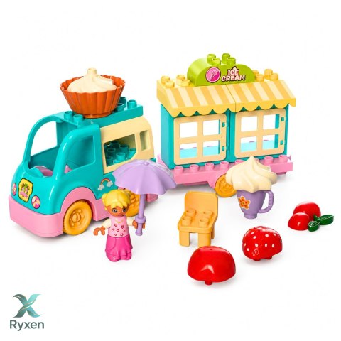 Auto Lodziarnia Z Napędem Figurka Dziewczynki Desery Klocki Zestaw LEAN TOYS