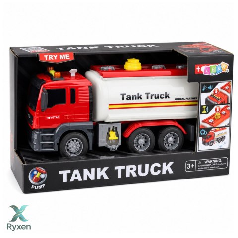 Ciężarówka Cysterna System Wodny Lanie Wody Z Węża Światła Dźwięki Czerwona LEAN TOYS