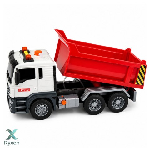 Ciężarówka Wywrotka Podnoszona Skrzynia Otwierana Światła Dźwięki Czerwona LEAN TOYS