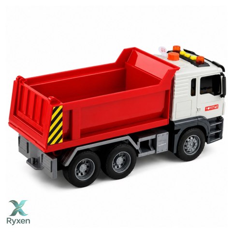 Ciężarówka Wywrotka Podnoszona Skrzynia Otwierana Światła Dźwięki Czerwona LEAN TOYS