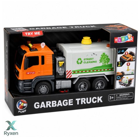 Ciężarówka Zamiatarka Uliczna System Wodny Lanie Wody Z Węża Światła Dźwięk LEAN TOYS