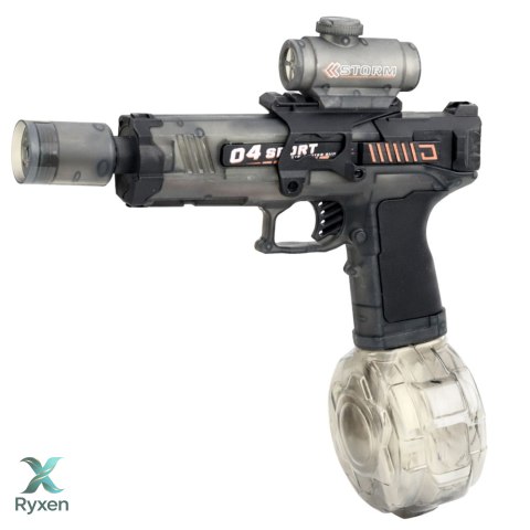 Elektryczny Karabin Pistolet Na Wodę Automatyczny Czarny Zasięg 7-9m 350 ml LEAN TOYS