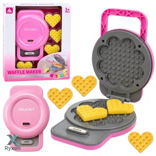 Gofrownica Dla Dzieci Gofry Zmieniające Kolor Światła Dźwięki Różowa LEAN TOYS