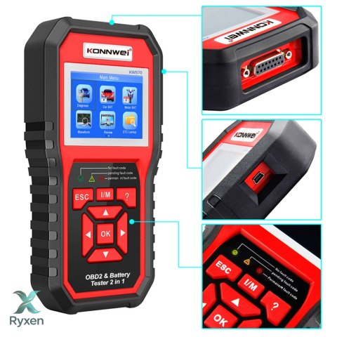 Miernik diagnostyczny, skaner OBD2, tester baterii Konnwei KW870 KONNWEI