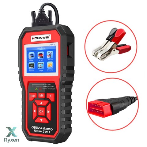 Miernik diagnostyczny, skaner OBD2, tester baterii Konnwei KW870 KONNWEI