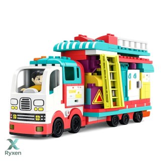 Rozkładany Kamper Klocki Konstrukcyjne Figurki Światła Dźwięki 98 el. LEAN TOYS