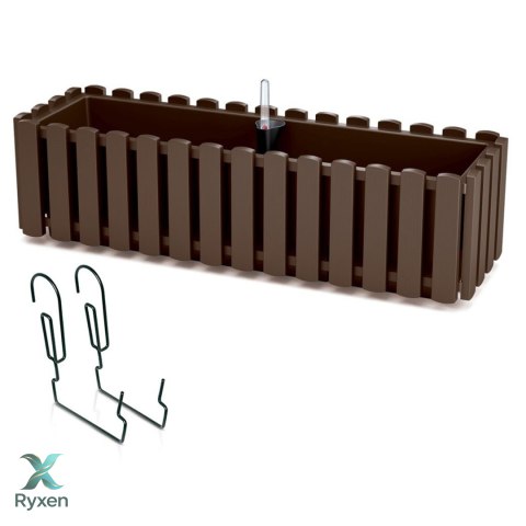 Skrzynka balkonowa z hakami Boardee Fencycase DDEF600W brązowa Prosperplast