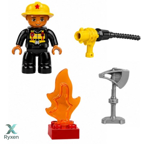 Straż Pożarna Samochód Strażacki Z Napędem Figurka Strażaka Klocki Zestaw LEAN TOYS