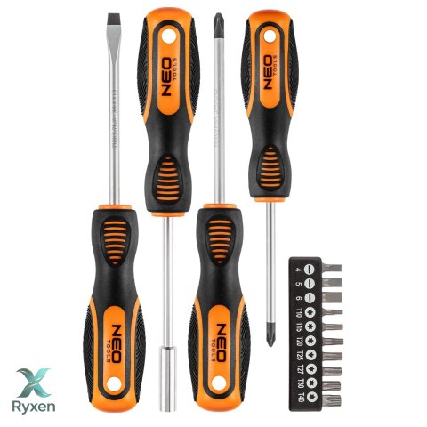 Wkrętaki i końcówki wkrętakowe, zestaw 14 szt. NEO TOOLS