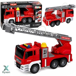 Wóz Samochód Strażacki z Wysięgnikiem Funkcja Lania Wody Światła Dźwięki LEAN TOYS