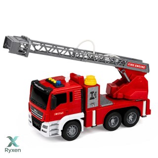 Wóz Samochód Strażacki z Wysięgnikiem Funkcja Lania Wody Światła Dźwięki LEAN TOYS