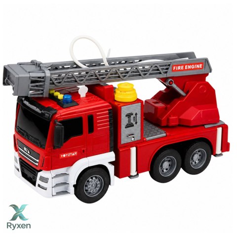 Wóz Samochód Strażacki z Wysięgnikiem Funkcja Lania Wody Światła Dźwięki LEAN TOYS