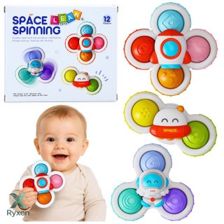 Zabawki Dla Malucha Spinnery Sensoryczne Z Przyssawką Pop-It Kolorowe 3szt. LEAN TOYS