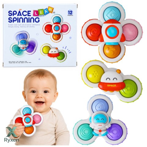 Zabawki Dla Malucha Spinnery Sensoryczne Z Przyssawką Pop-It Kolorowe 3szt. LEAN TOYS