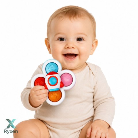 Zabawki Dla Malucha Spinnery Sensoryczne Z Przyssawką Pop-It Kolorowe 3szt. LEAN TOYS