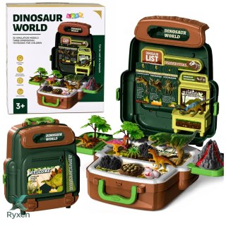 Zestaw Dinozaury W Plecaku Walizce Figurki Karty Edukacyjne Akcesoria 30 el. LEAN TOYS