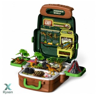 Zestaw Dinozaury W Plecaku Walizce Figurki Karty Edukacyjne Akcesoria 30 el. LEAN TOYS