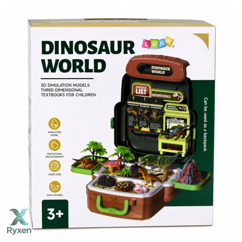 Zestaw Dinozaury W Plecaku Walizce Figurki Karty Edukacyjne Akcesoria 30 el. LEAN TOYS