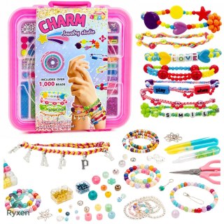 Zestaw Do Tworzenia Biżuterii w Walizce Koraliki Zawieszki Literki 1000 el. LEAN TOYS