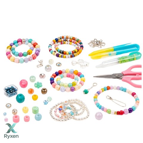 Zestaw Do Tworzenia Biżuterii w Walizce Koraliki Zawieszki Literki 1000 el. LEAN TOYS