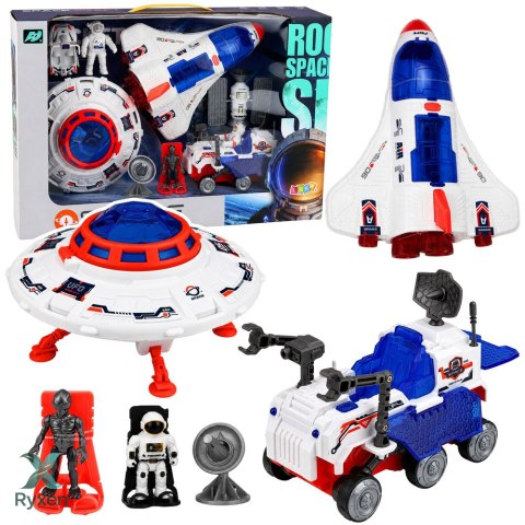 Zestaw Kosmiczny Ufo Wahadłowiec Pojazd Badawczy Satelita Astronauci LEAN TOYS