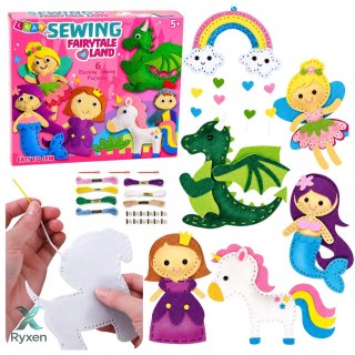 Zestaw Kreatywny Pluszaki Do Szycia Filcowe Baśniowa Kraina DIY 6 szt. LEAN TOYS