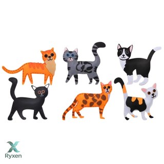 Zestaw Kreatywny Pluszaki Do Szycia Filcowe Maskotki Kotki DIY 6 szt. LEAN TOYS