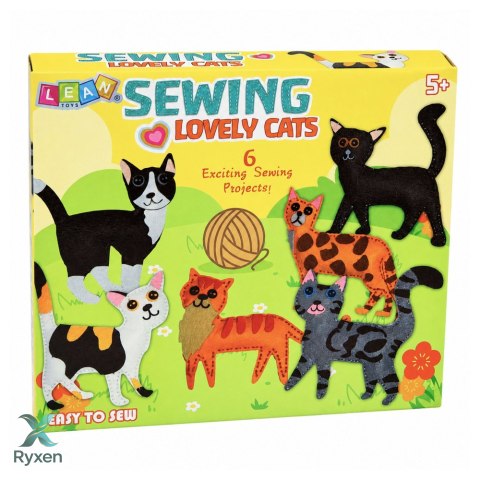 Zestaw Kreatywny Pluszaki Do Szycia Filcowe Maskotki Kotki DIY 6 szt. LEAN TOYS
