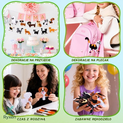 Zestaw Kreatywny Pluszaki Do Szycia Filcowe Maskotki Pieski DIY 6 szt. LEAN TOYS