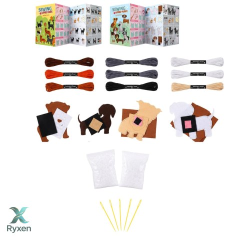 Zestaw Kreatywny Pluszaki Do Szycia Filcowe Maskotki Pieski DIY 6 szt. LEAN TOYS
