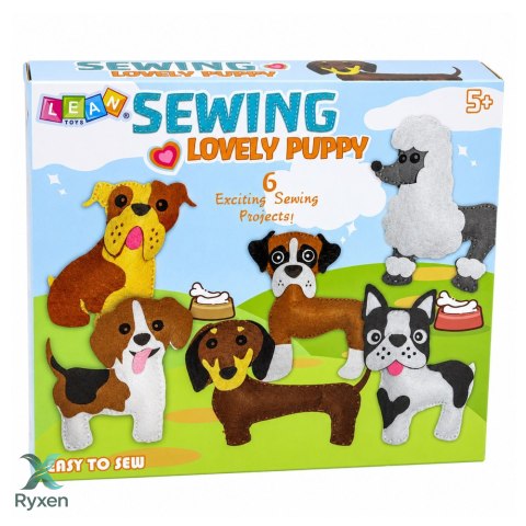 Zestaw Kreatywny Pluszaki Do Szycia Filcowe Maskotki Pieski DIY 6 szt. LEAN TOYS