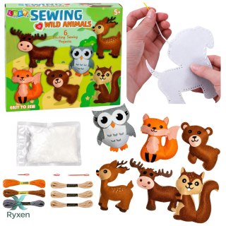 Zestaw Kreatywny Pluszaki Do Szycia Filcowe Zwierzęta Leśne DIY 6 szt. LEAN TOYS