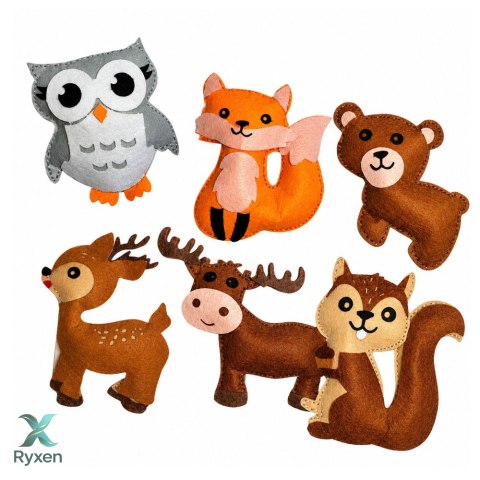 Zestaw Kreatywny Pluszaki Do Szycia Filcowe Zwierzęta Leśne DIY 6 szt. LEAN TOYS