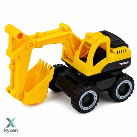Zestaw Pojazdów Budowlanych Koparka Wywrotka Ruchome Światła Dźwięki Żółte LEAN TOYS