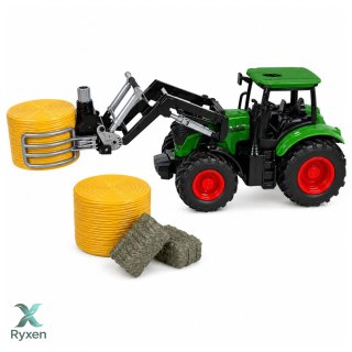 Zestaw Rolniczy Traktor z Chwytakiem Do Bel Przyczepy Rolnicze Siano 1:24 LEAN TOYS