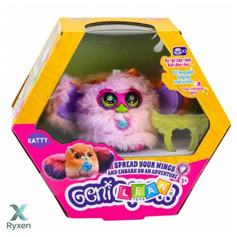 Zwierzak Interaktywny Stworek Genie Pets Światła Dźwięk Zawieszka Fioletowy LEAN TOYS