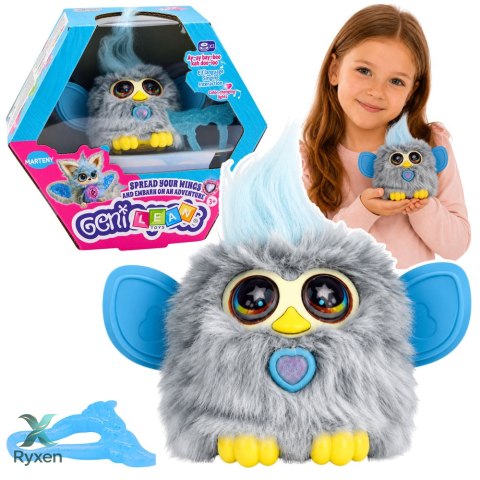 Zwierzak Interaktywny Stworek Genie Pets Światła Dźwięki Zawieszka Szary LEAN TOYS