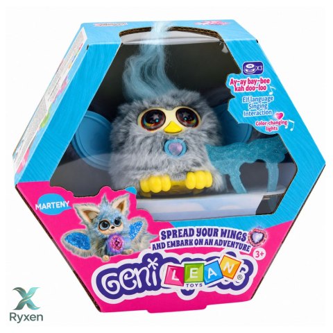 Zwierzak Interaktywny Stworek Genie Pets Światła Dźwięki Zawieszka Szary LEAN TOYS