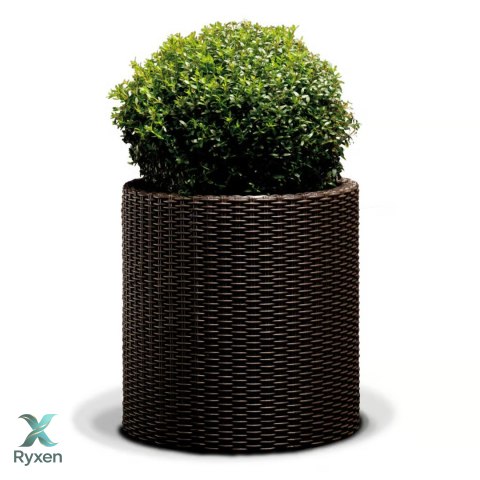 Donica okrągła LARGE CYLINDER PLANTER whiskey brown Keter