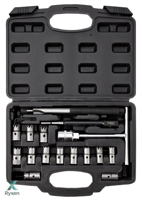 Frezy do czyszczenia gniazd wtryskiwaczy - zestaw 17 szt. NEO TOOLS
