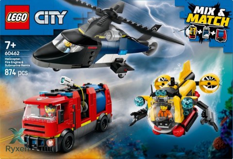 Klocki city 60462 zestaw z helikopterem, wozem strażackim i łodzią LEGO