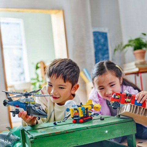 Klocki city 60462 zestaw z helikopterem, wozem strażackim i łodzią LEGO