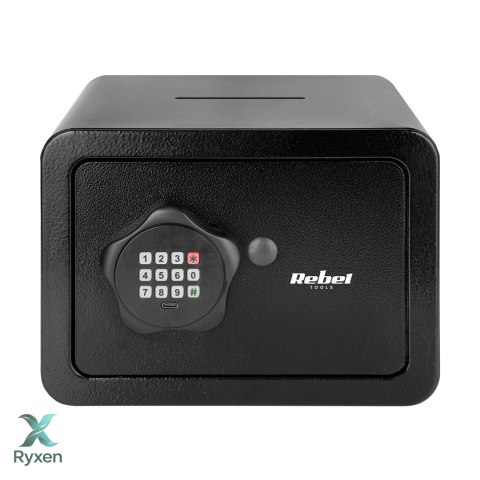 Sejf domowy elektroniczny na kod PIN i klucz ? sejf na pieniądze i dokumenty Rebel RB-7001 Rebel