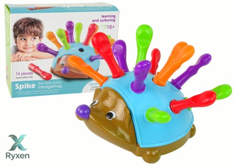 Jeżyk Układanka Niebieski Kolorowe Kolce LEAN TOYS